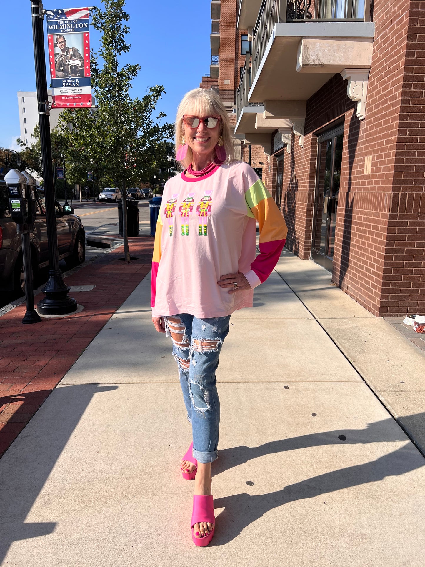 Long Sleeve Sequin Holiday Top