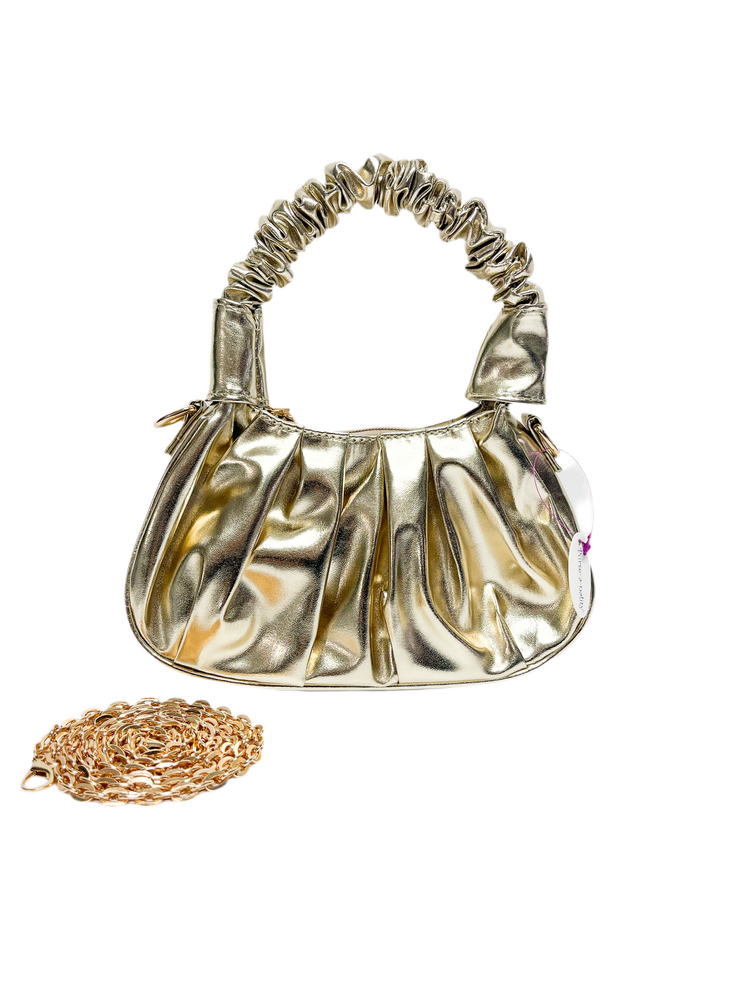 Gold scrunchie crossbody