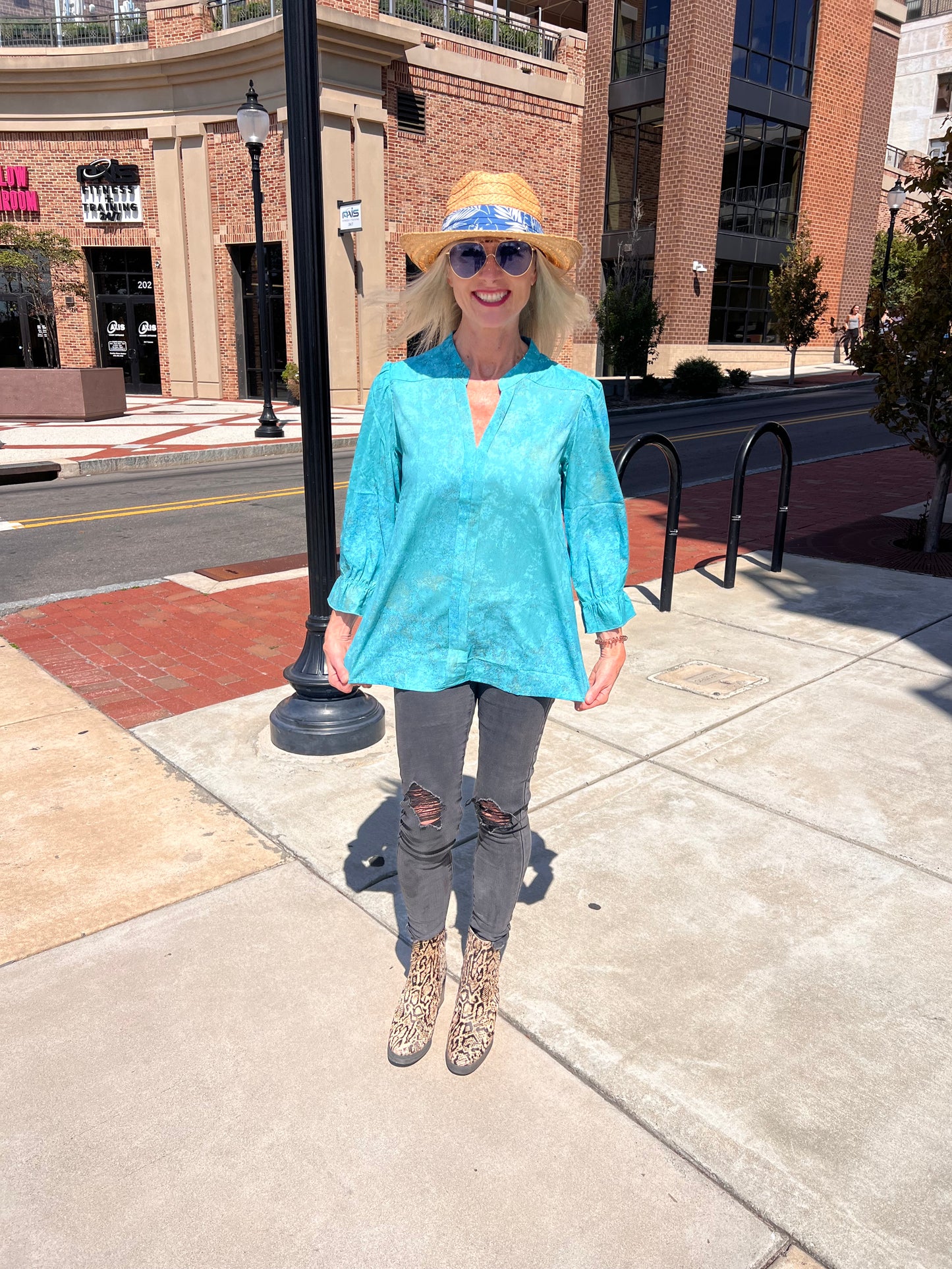 Teal 3/4 Sleeve Top