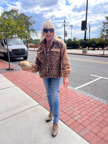 Brown Trimmed Sherpa Jacket