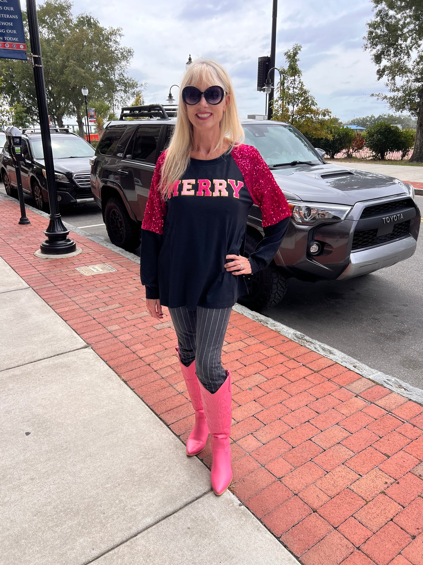 Merry Long Sleeve Sequin Top
