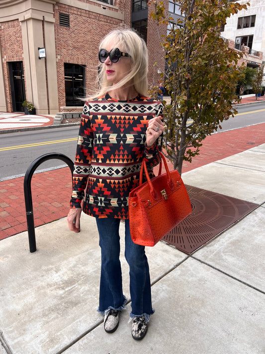 Aztec Long Sleeve Top