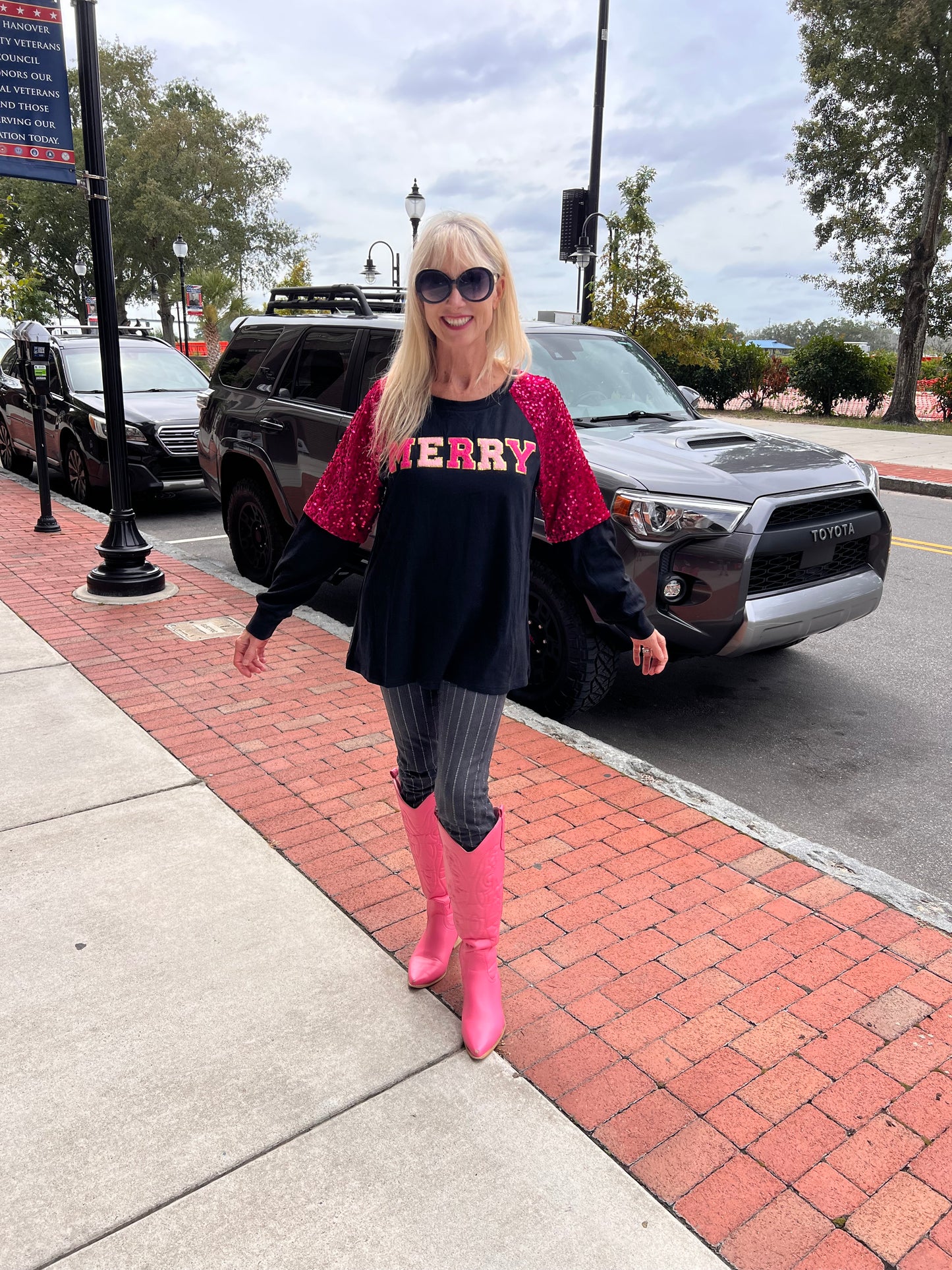 Merry Long Sleeve Sequin Top