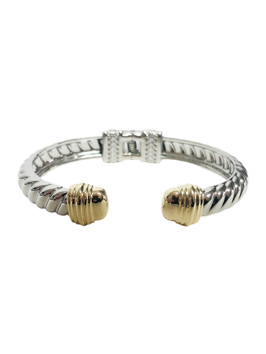 Two-Tone Metal Hinge Bracelet