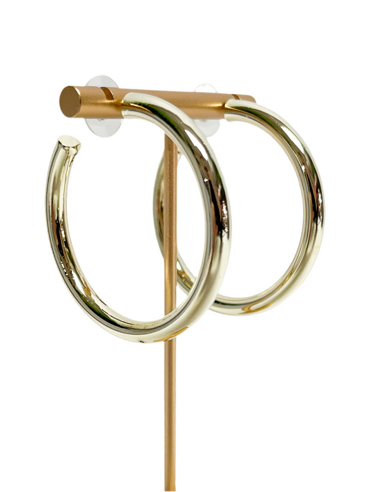 Thick gold hoop earrings