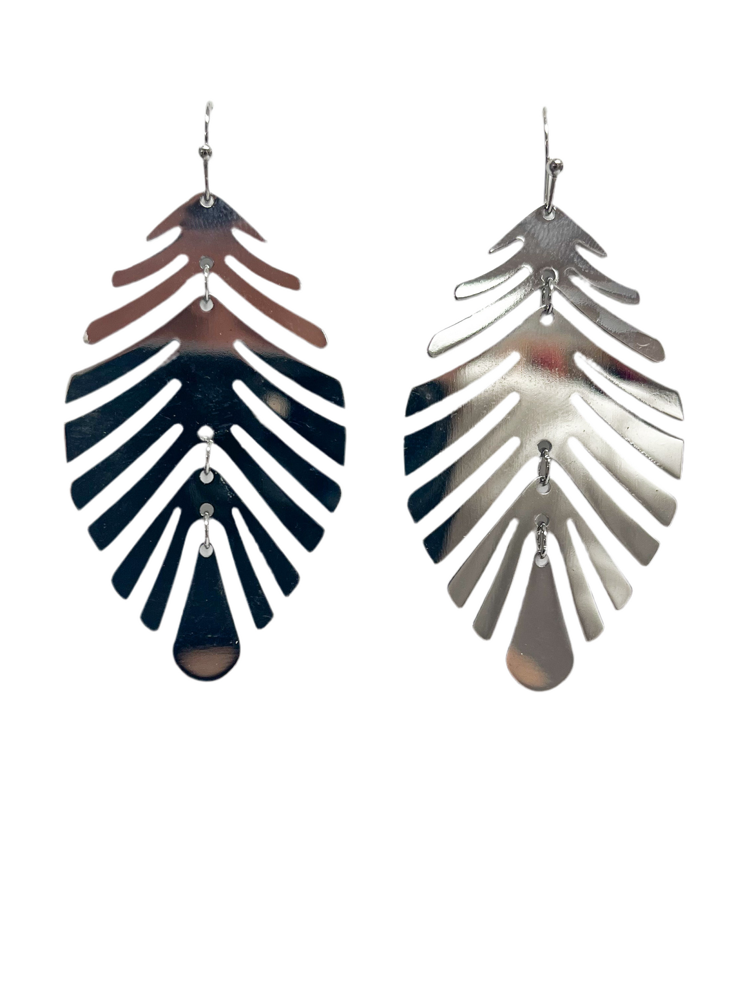 Oval feather earrings