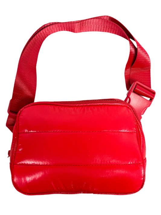 Red puffer fanny pack