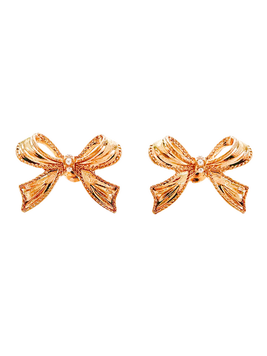 Mini bow post earrings