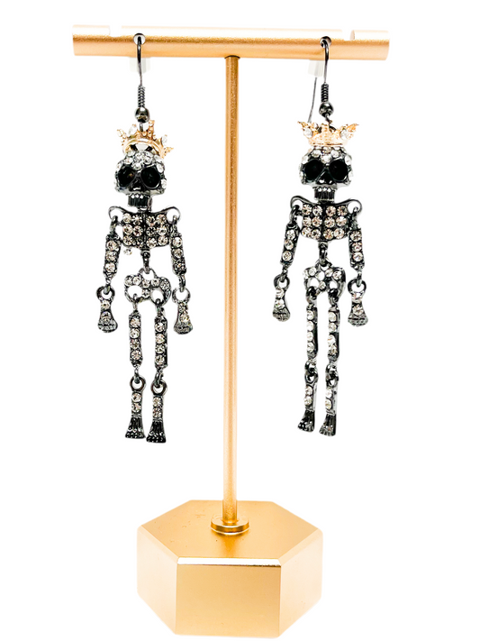 Spooky king and queen dangle earrings