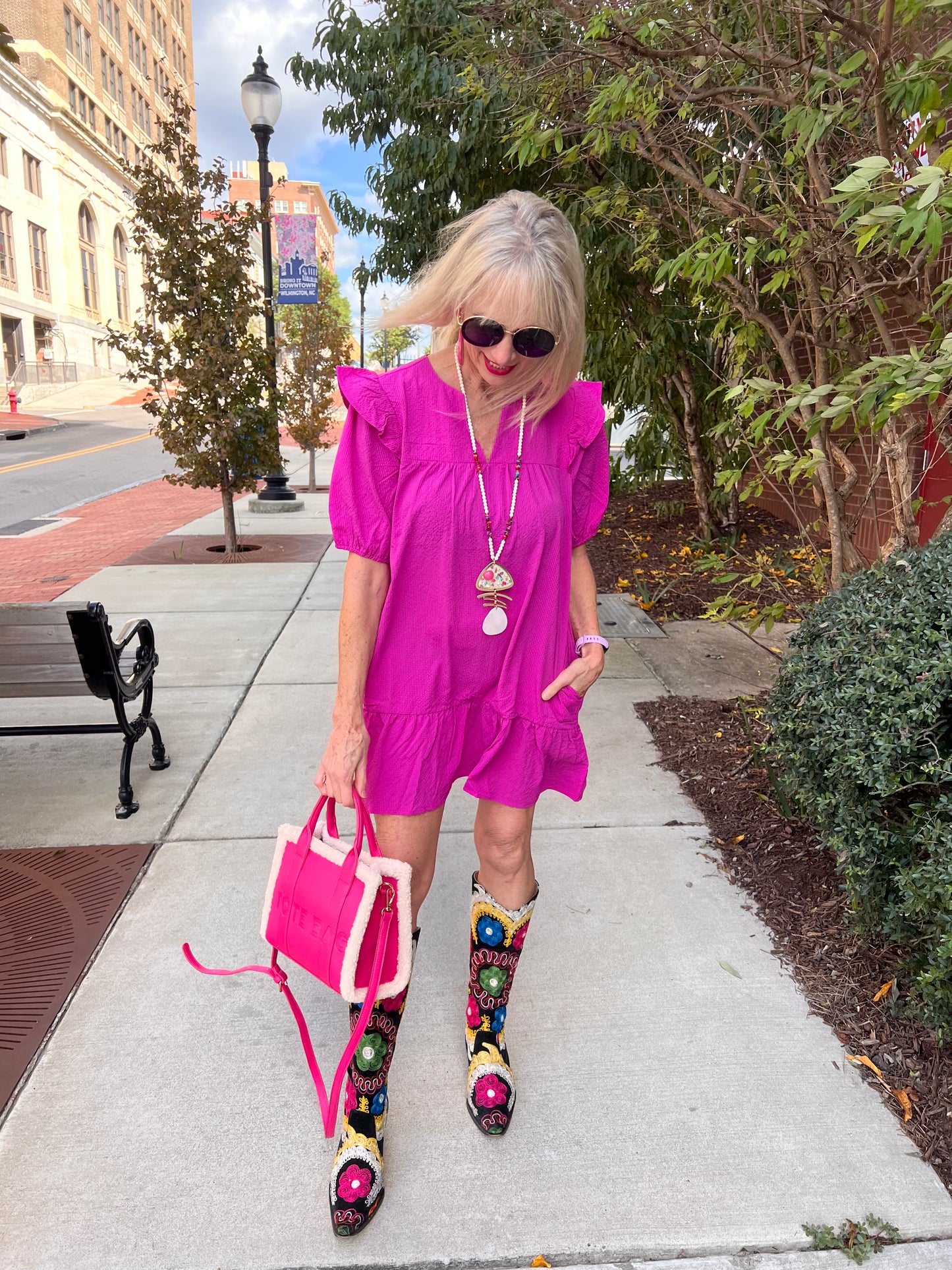 Fuchsia Ruffle Dress or Top