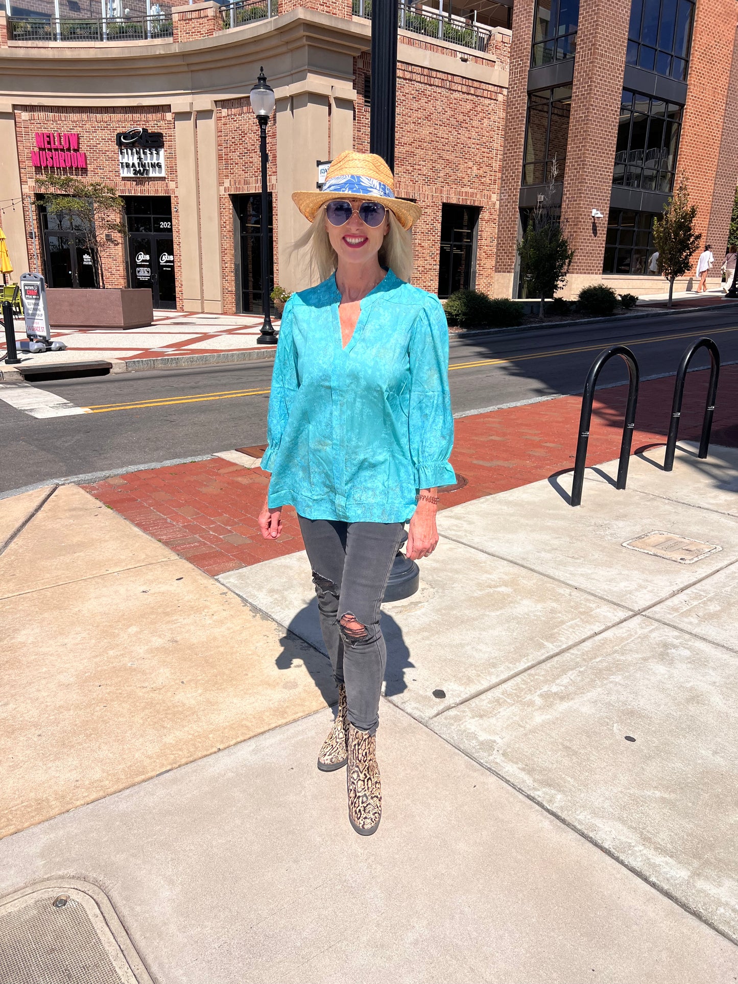 Teal 3/4 Sleeve Top