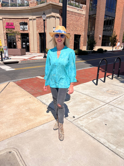 Teal 3/4 Sleeve Top