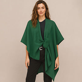Poncho w/Faux Fur