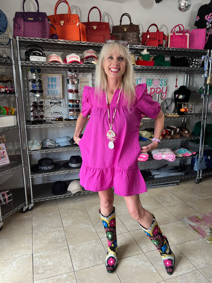 Fuchsia Ruffle Dress or Top