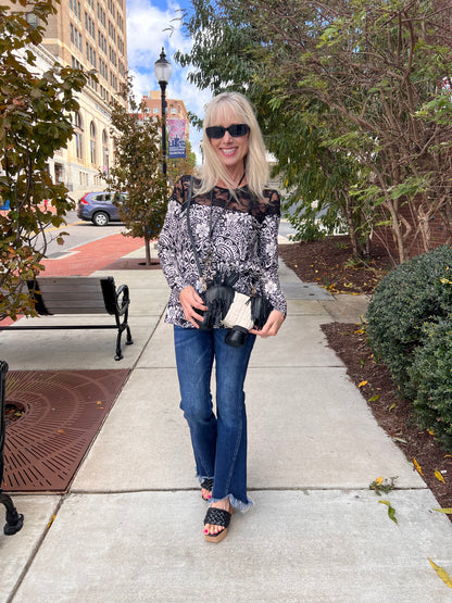 Western Paisley w/Lace Top