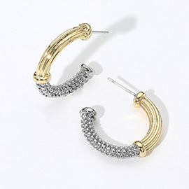 2-Tone Mini Hoop Earrings