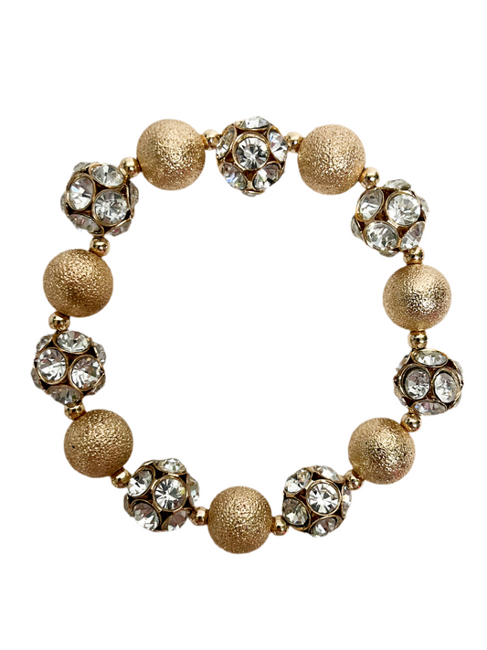 Gold crystal stretch bracelet