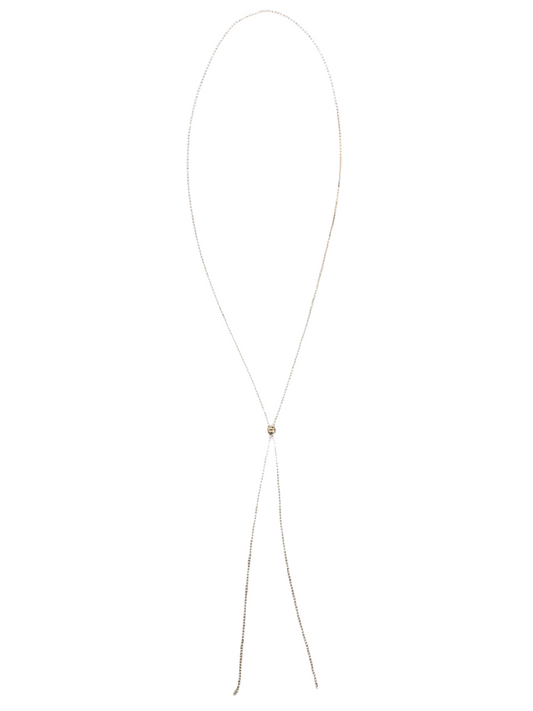 Crystal slide long necklace