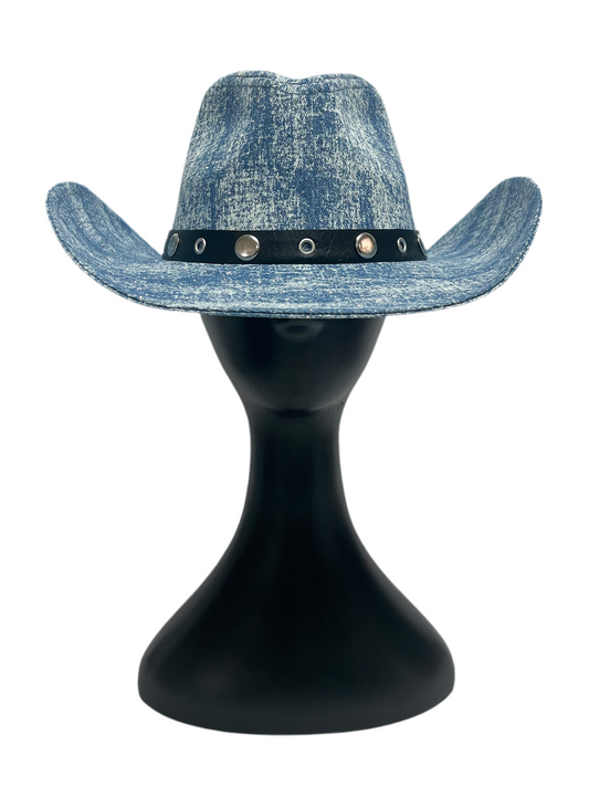 Bedazzled denim cowboy hat