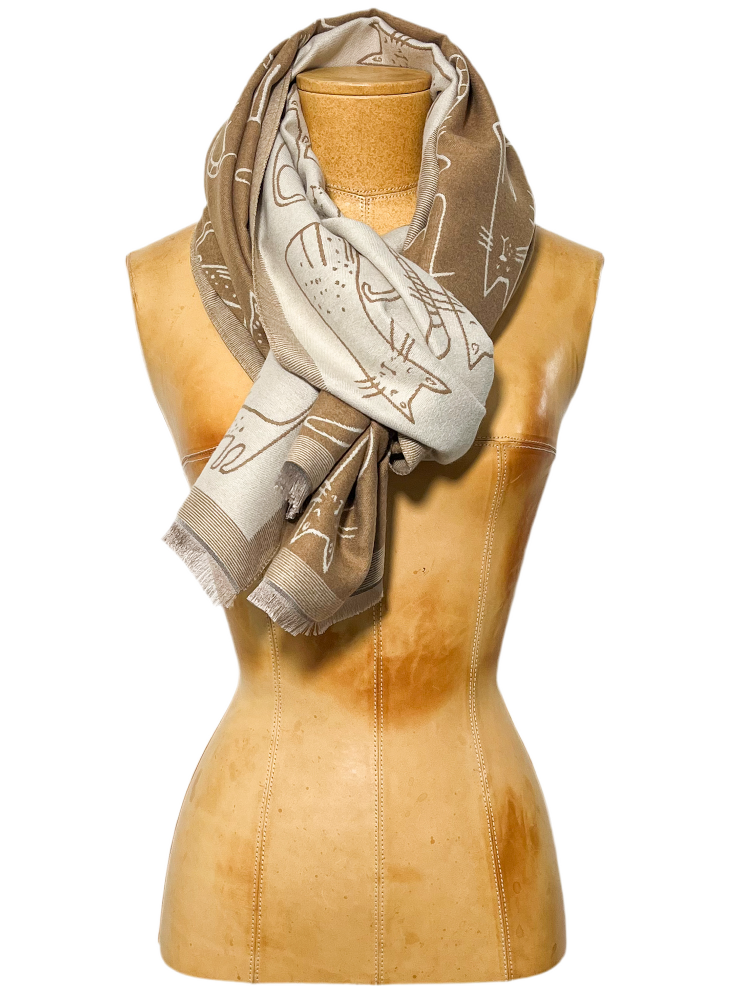 Beige purr scarf