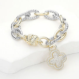 Quatrefoil Charm Magnetic Bracelet