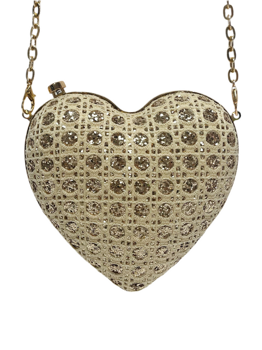 Gold heart shaped crossbody