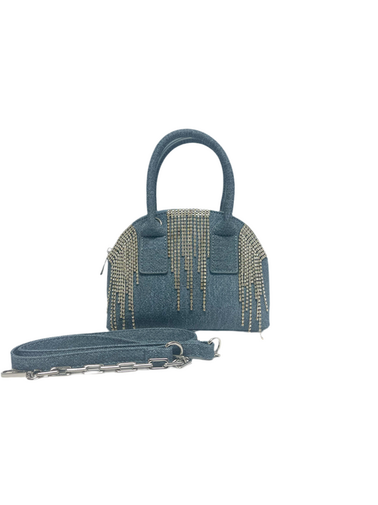 Denim Crystal Crossbody Purse