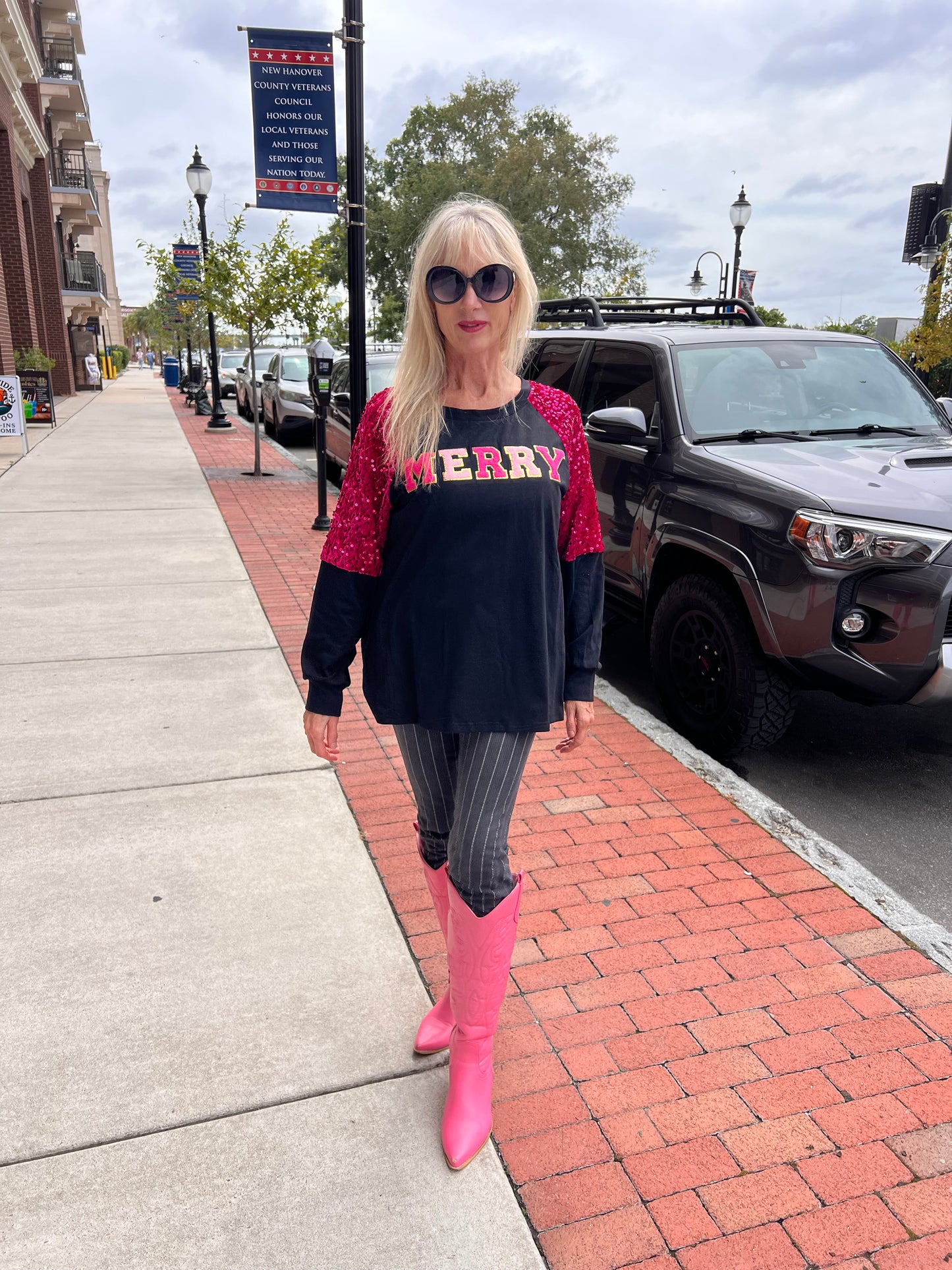 Merry Long Sleeve Sequin Top