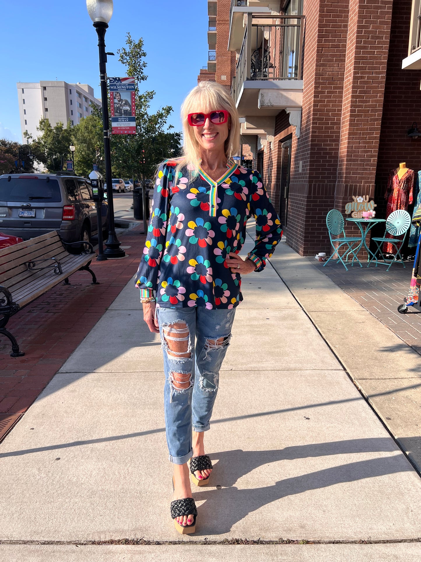 Long sleeve petal top