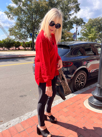 Red Long Sleeve Top