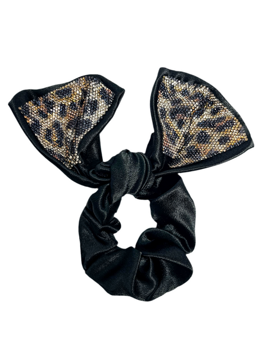 Black Printed Scrunchie