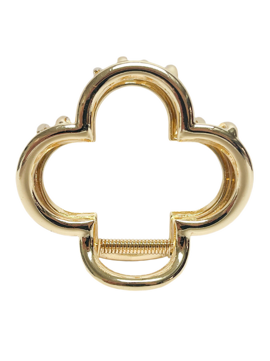 Gold quatrefoil hair clip