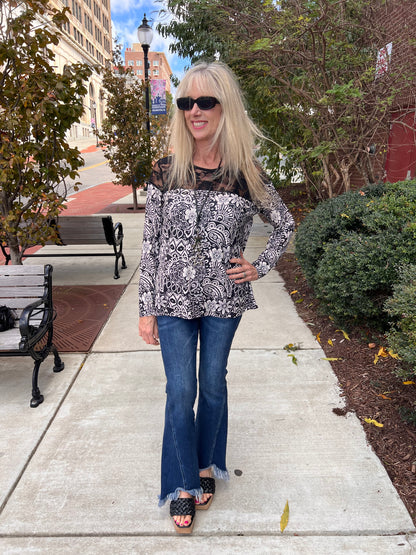 Western Paisley w/Lace Top
