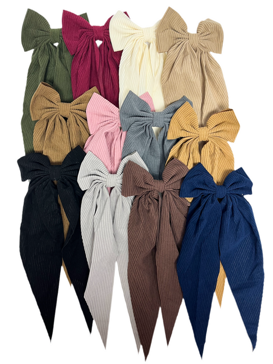 Corduroy hair bows