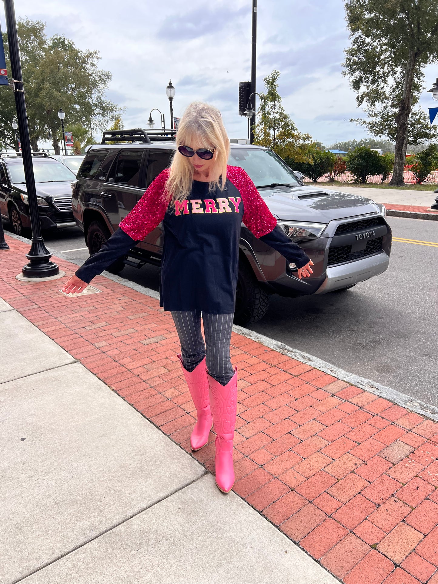 Merry Long Sleeve Sequin Top