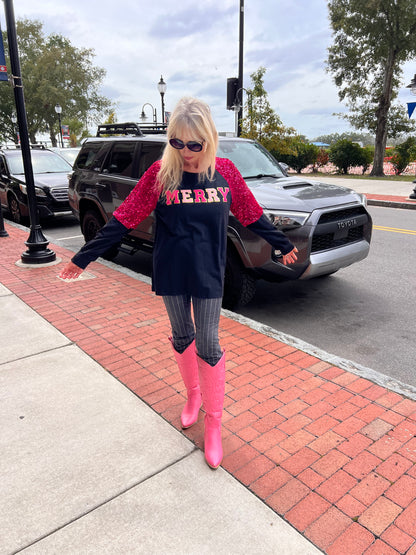 Merry Long Sleeve Sequin Top