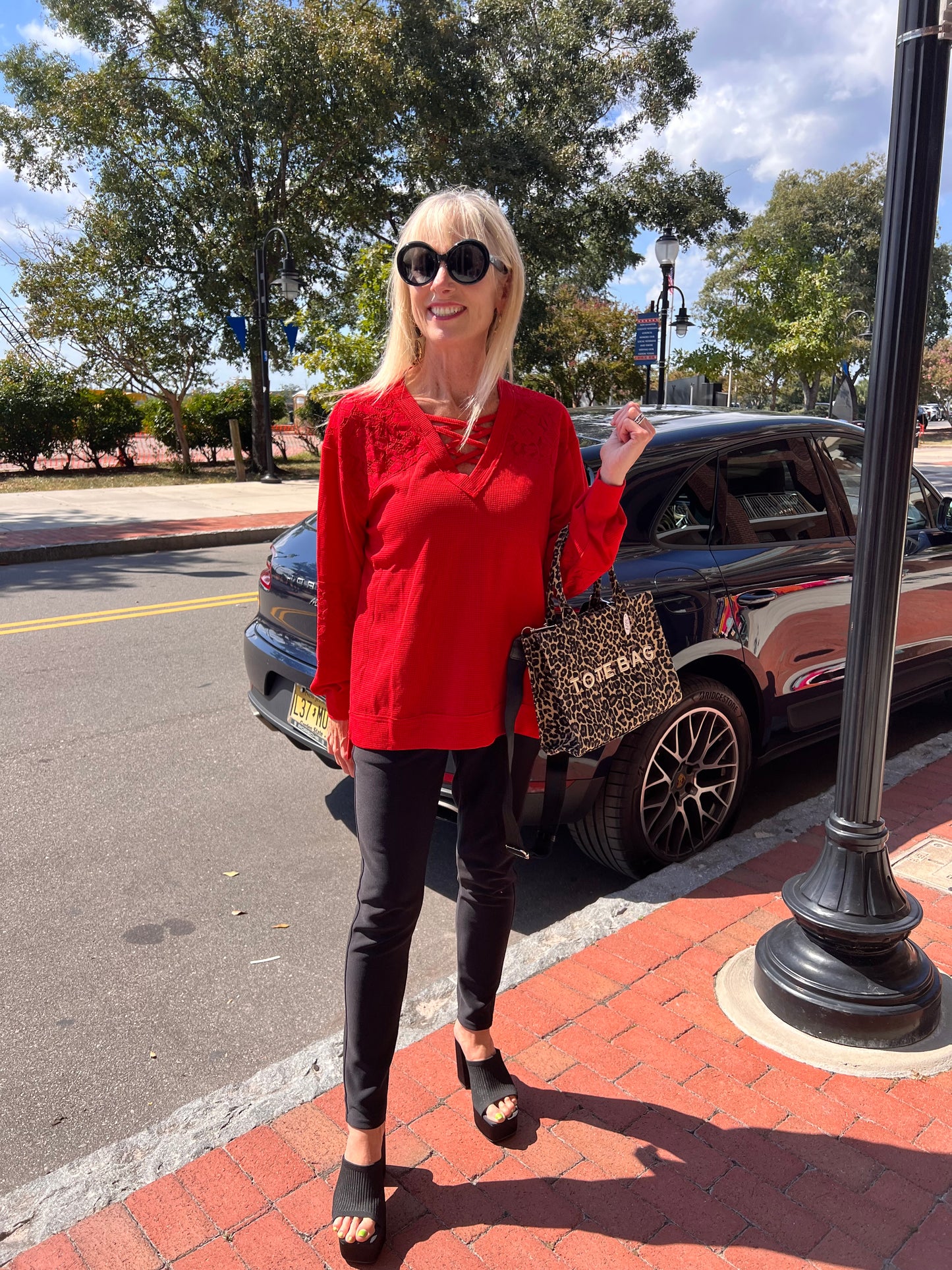 Red Long Sleeve Top