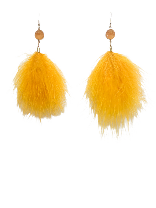 Feather long earrings