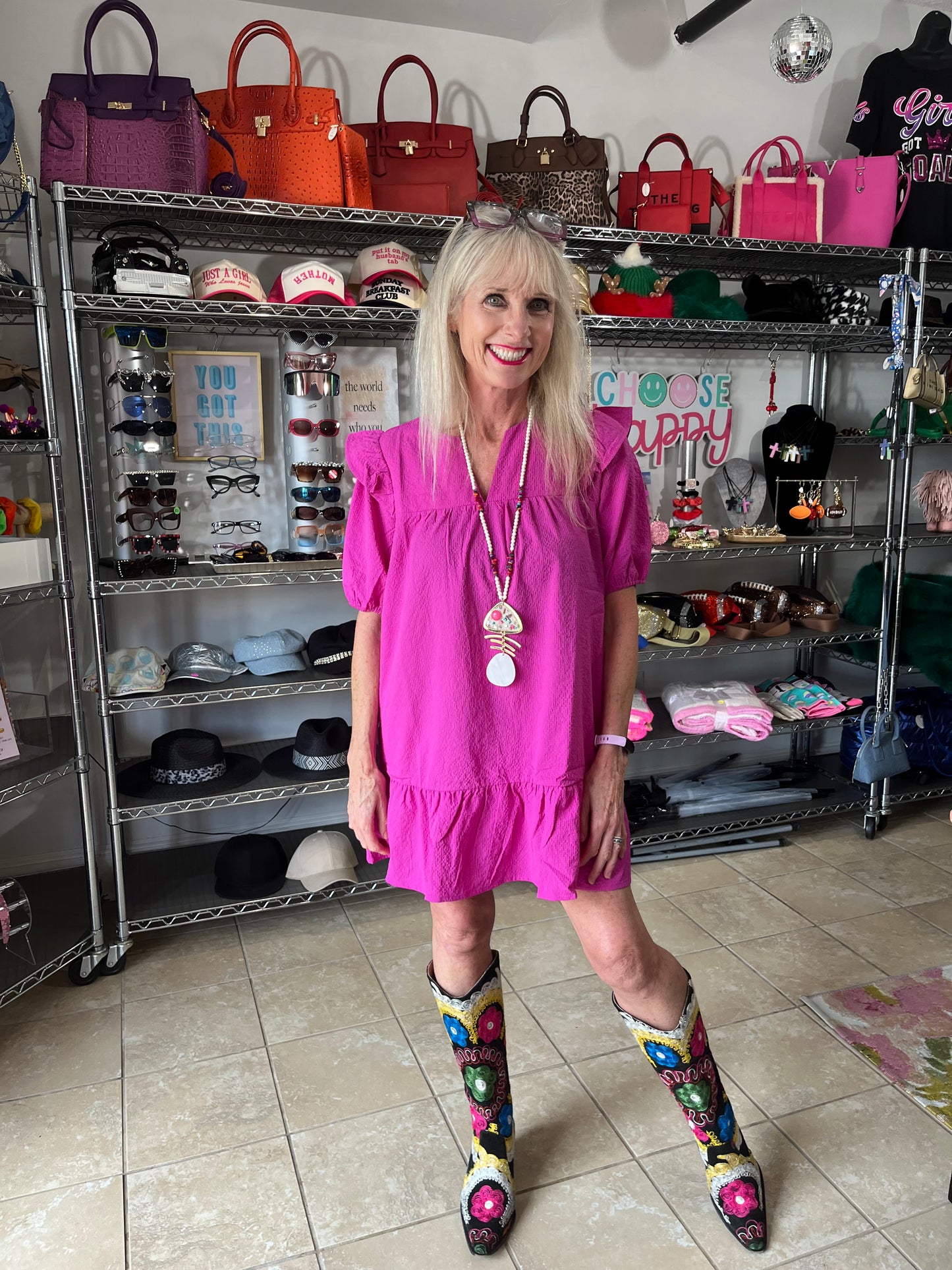 Fuchsia Ruffle Dress or Top