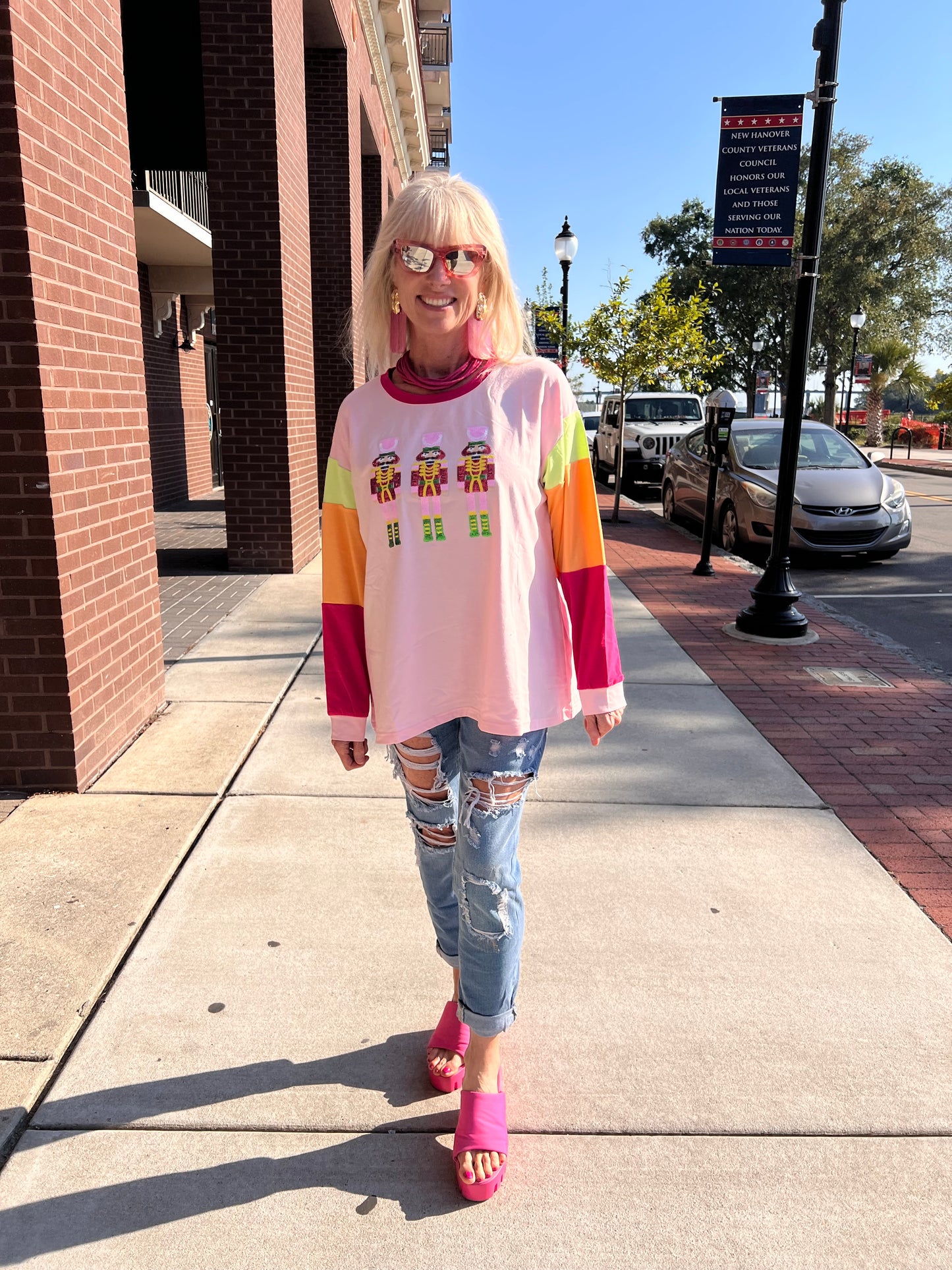 Long Sleeve Sequin Holiday Top