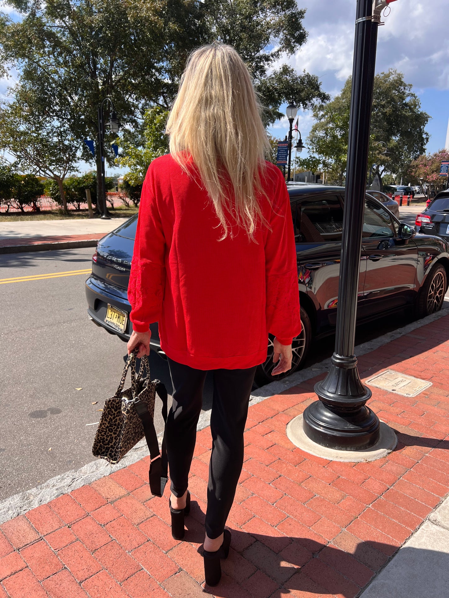 Red Long Sleeve Top