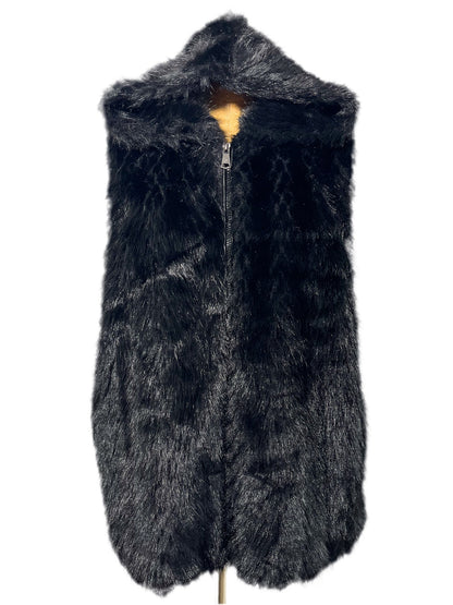 Hooded Faux Fur Vest