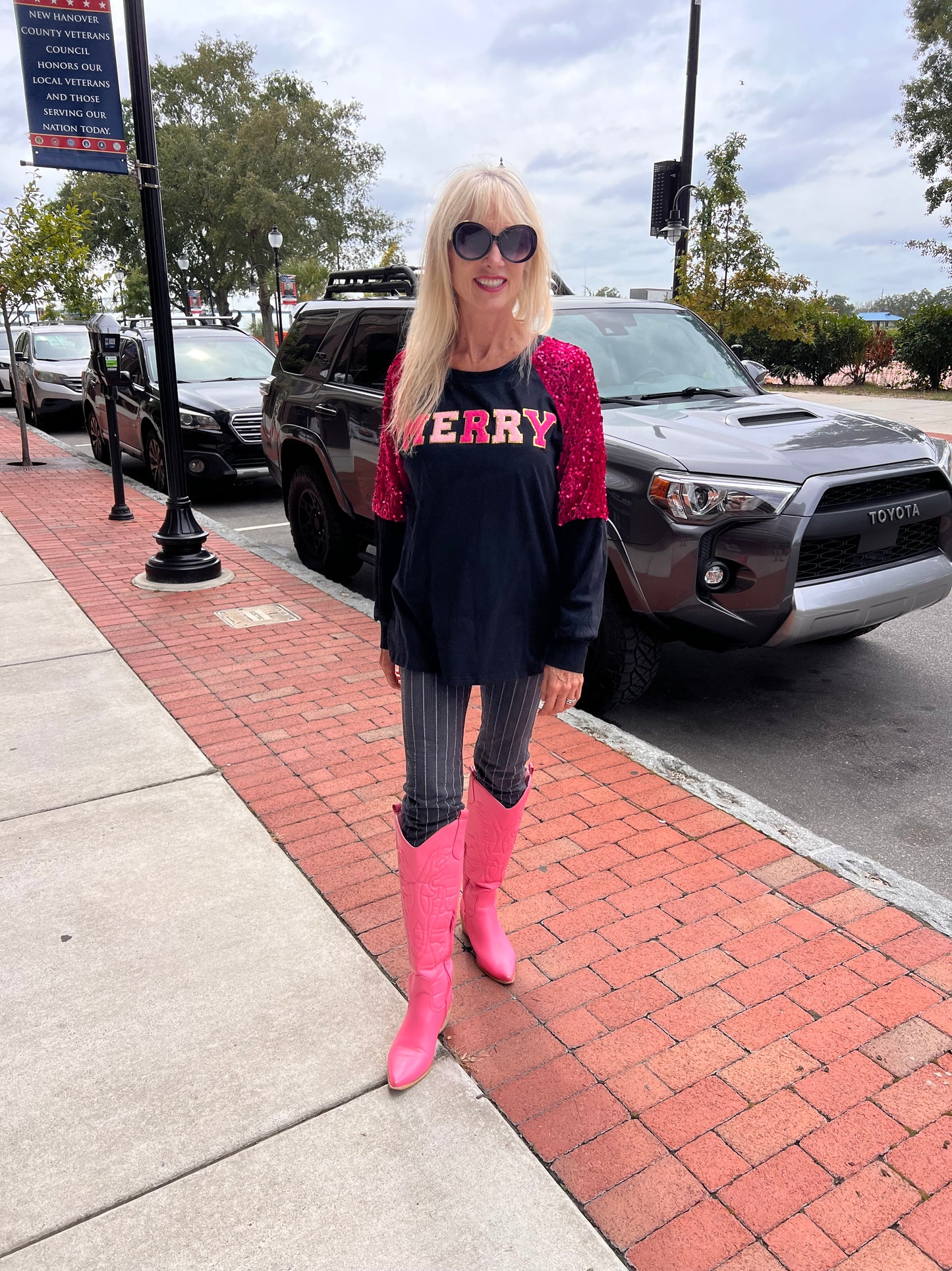 Merry Long Sleeve Sequin Top