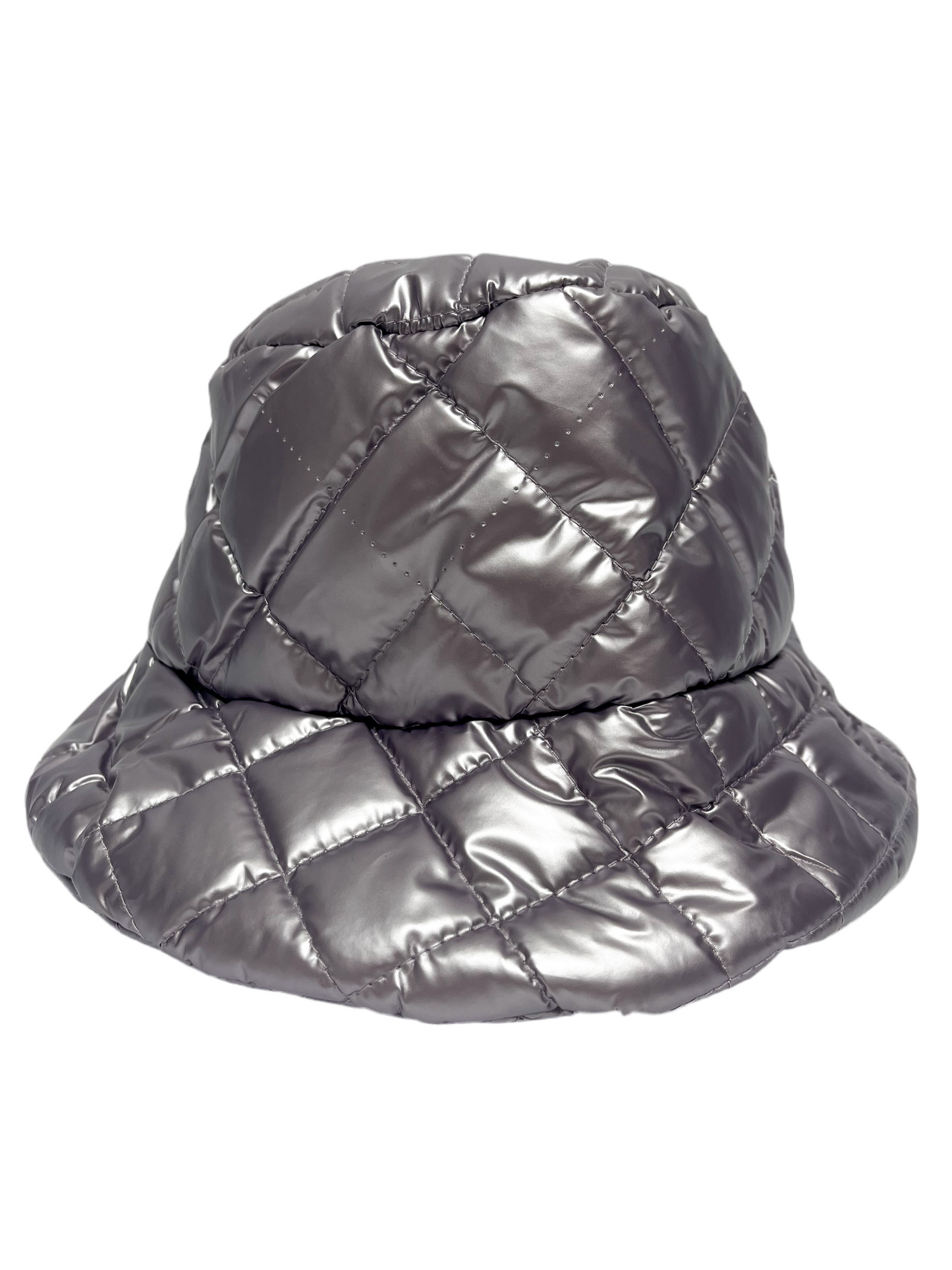 Metallic Purple Puffer Bucket Hat