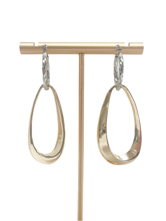 Silver and gold hoop earrings