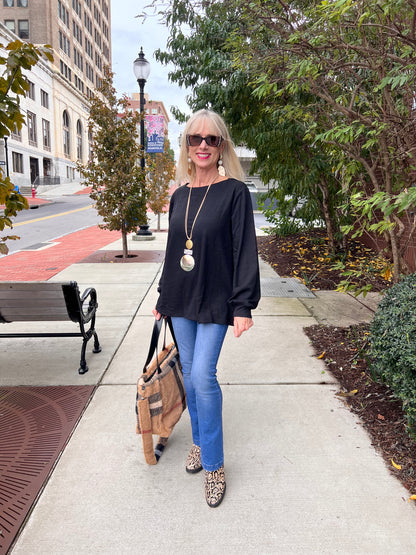 Black Long Sleeve Top