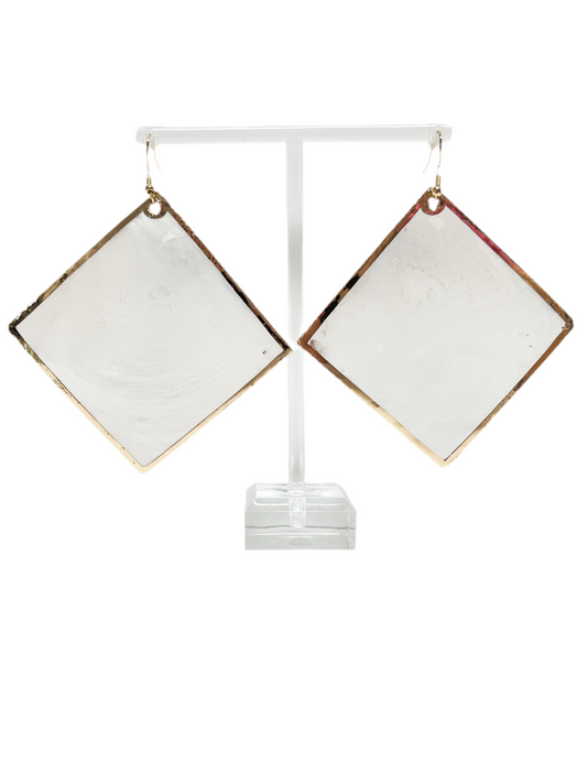 Translucent square earrings