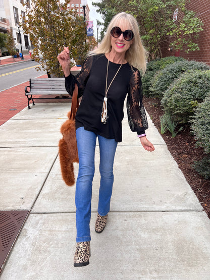 Long Sleeve Top w/Lace Sleeves