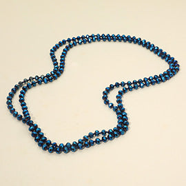 Beaded Wrap Around Long Necklace(AB Blue)