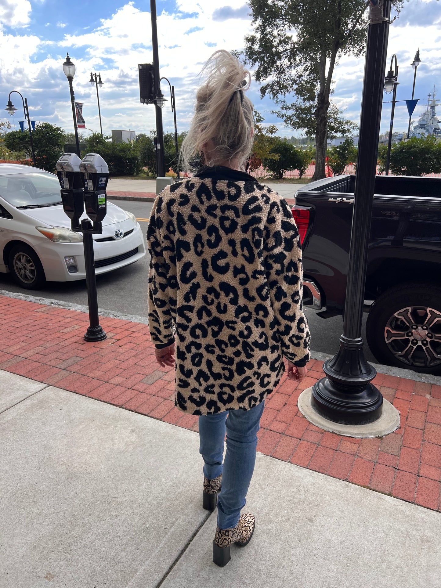 Sherpa Black Trimmed  Button Up Jacket